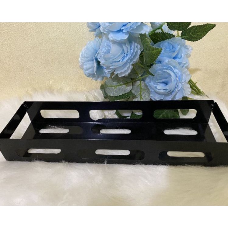 Kệ để gia vị hình chữ nhật sơn tĩnh điện dán tường không cần khoan đục tiện lợi