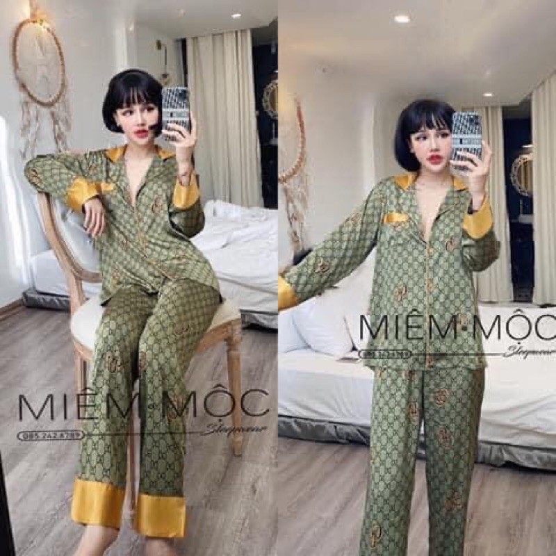 [ XẢ KHO] Bộ Lụa Cao Cấp Thương Hiệu Gucci