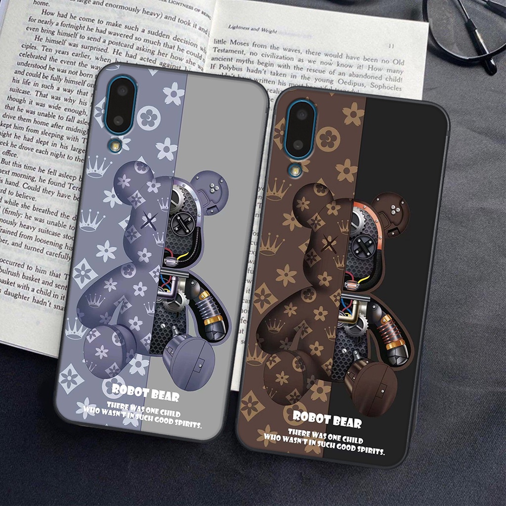 Ốp lưng Samsung Galaxy A02 / M02 in hình Gấu nâu - hồng, Gấu Be@rick  cực CUTE, DỄ THƯƠNG