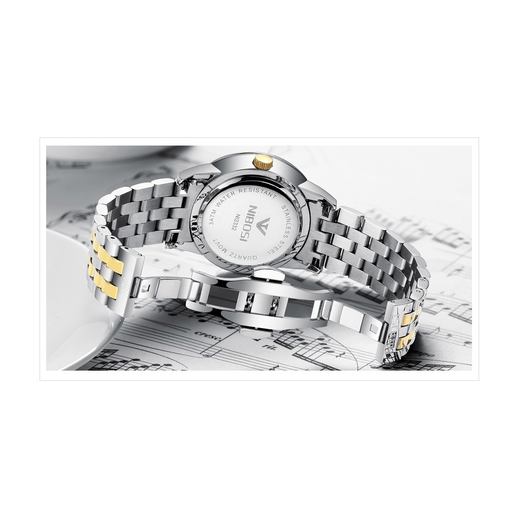 Đồng hồ nam NIBOSI 2332 dây thép đúc đặc kính tráng shappire lịch ngày cao cấp | BigBuy360 - bigbuy360.vn