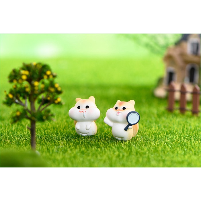 Mô hình gia đình sóc, nhà hạt dẽ, nhà nấm decor bàn, trang trí tiểu cảnh