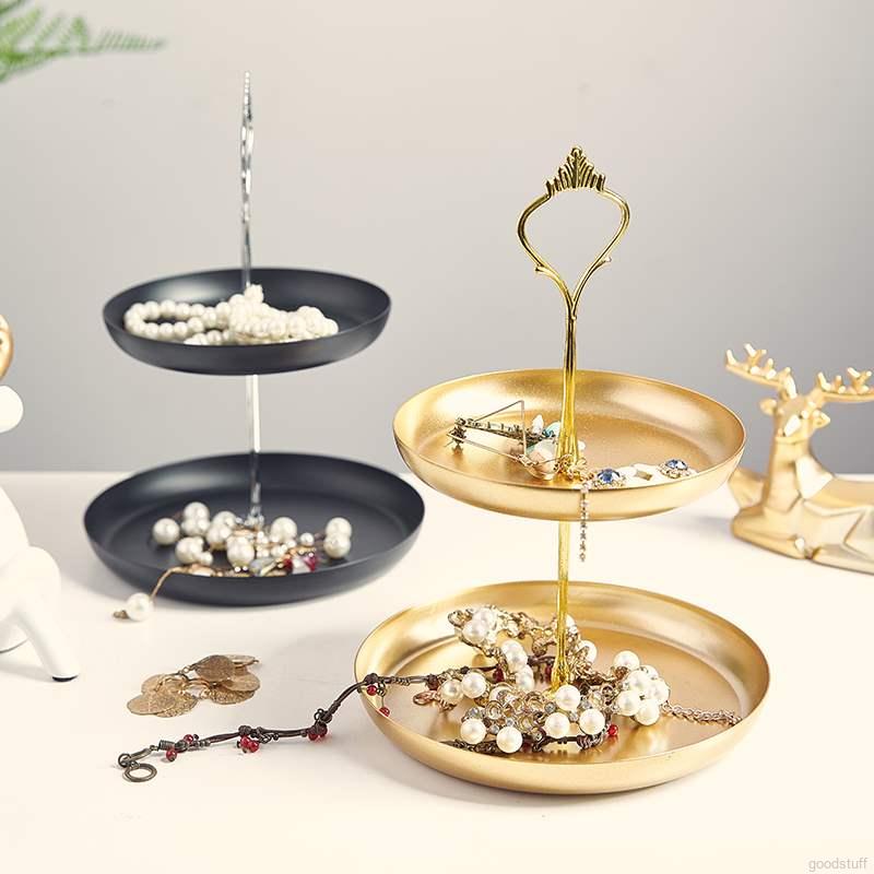 Khay sắt 2 tầng trưng bày trang sức