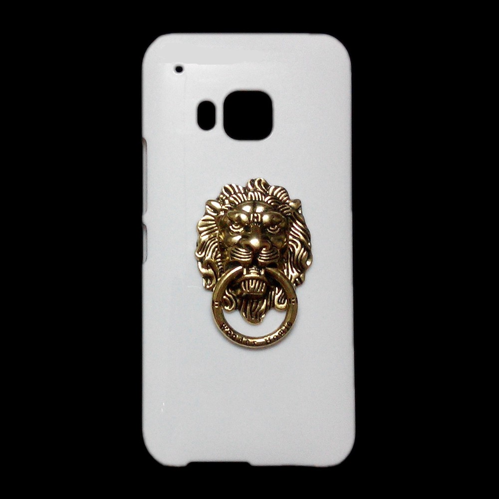 3D Metal Bronze Lion Head Ring Stand Holder Back Hard Phone Cover Case fo HTC Butterfly 3 One M7 M9 Plus A9 X9 E9 Desire 10 Pro 530 620 626 628 630 728 816 820 825 828 830 U11 U Ultra