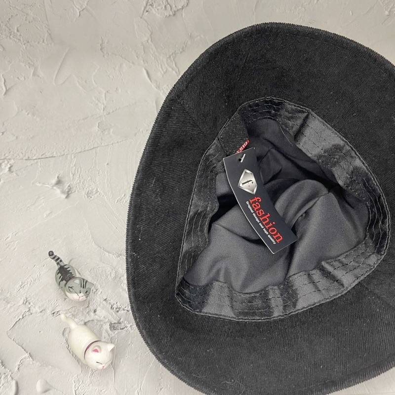 Nón bucket nhung thêu chữ C đơn giản xá tính dễ phối đồ hot trend nam nữ