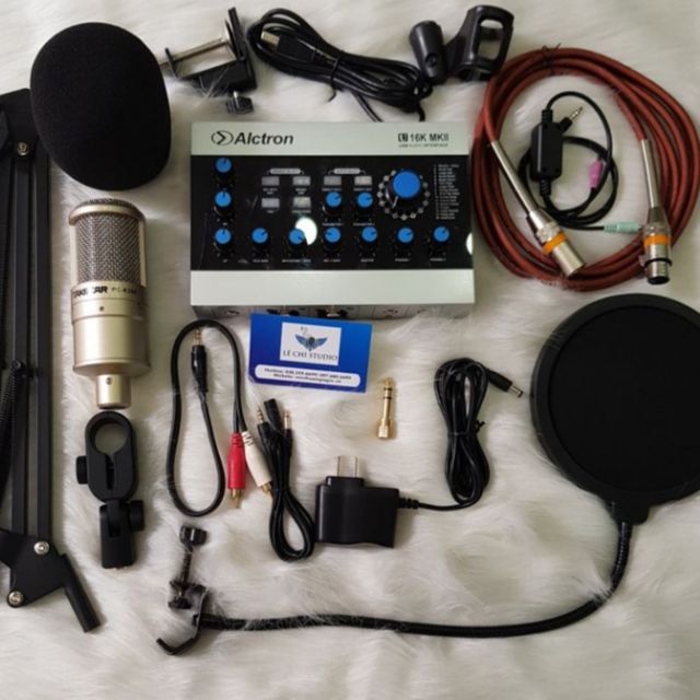 Combo thu âm livestream cao cấp mic Takstar PC k200 + sound card Ecltron U16 Mk3 + full phụ kiện