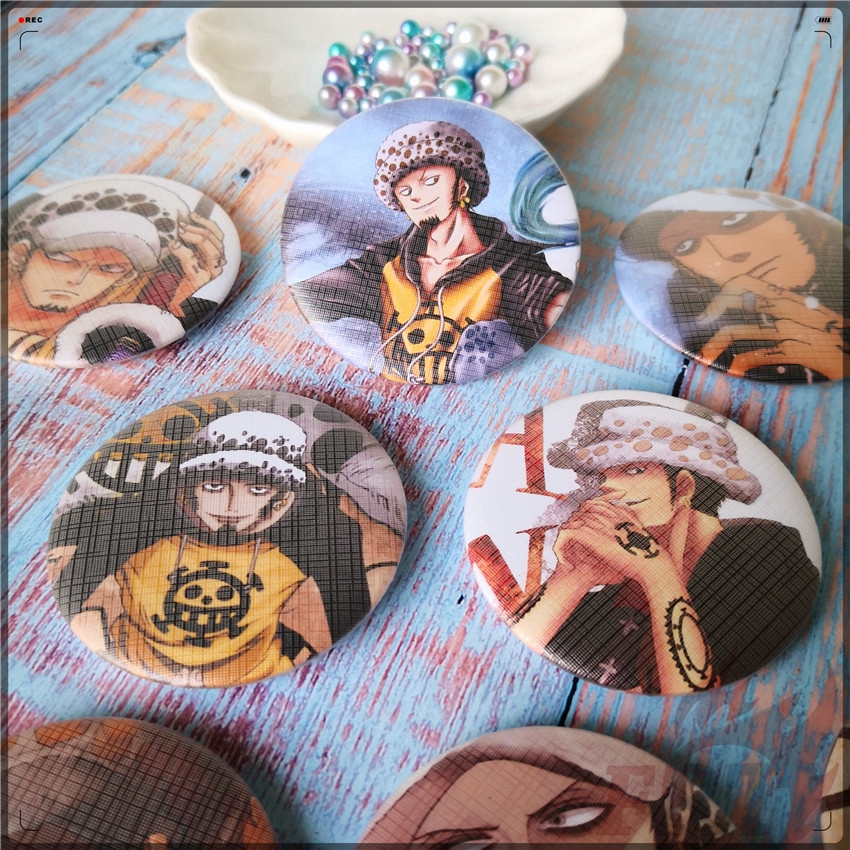 Huy hiệu sưu tầm nhân vật One Piece 07: Trafalgar Law - cosplay Anime 58mm cho quần áo balo