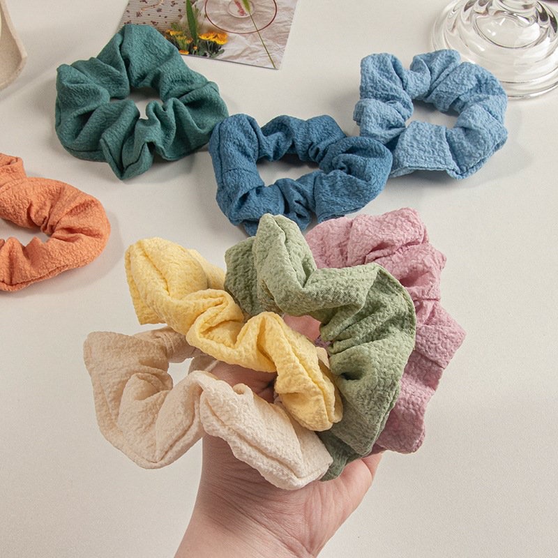 Scrunchies nữ vải xốp nhẹ nhiều màu