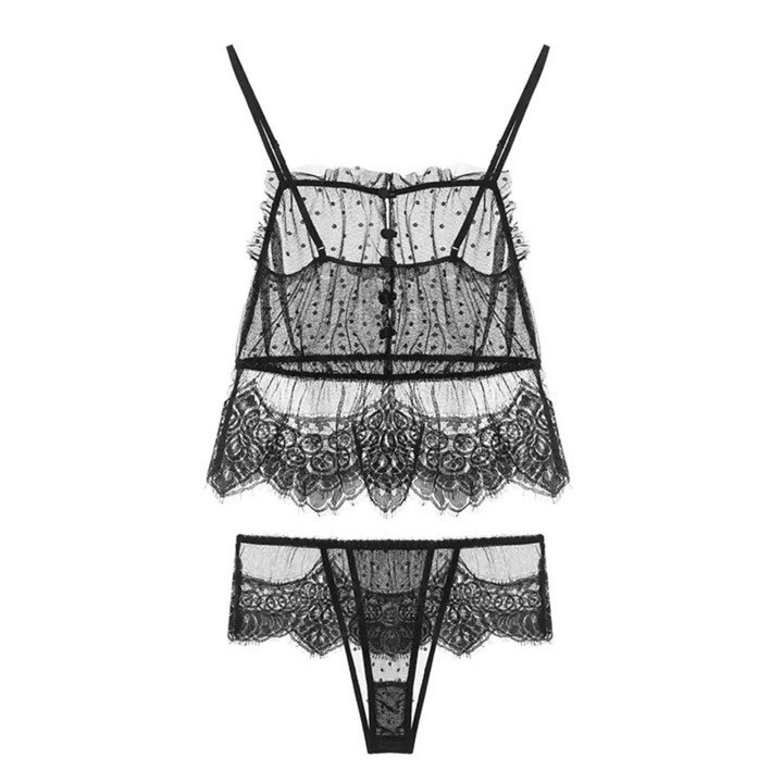 Đồ ngủ ren sexy mỏng màu đen xuyên thấu gợi cảm | BigBuy360 - bigbuy360.vn