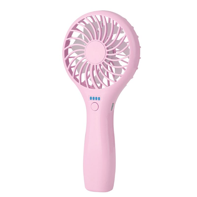 Quạt mini cầm tay 3 tốc độ có đèn LED và cổng sạc USB cho xe hơi/nhà ở