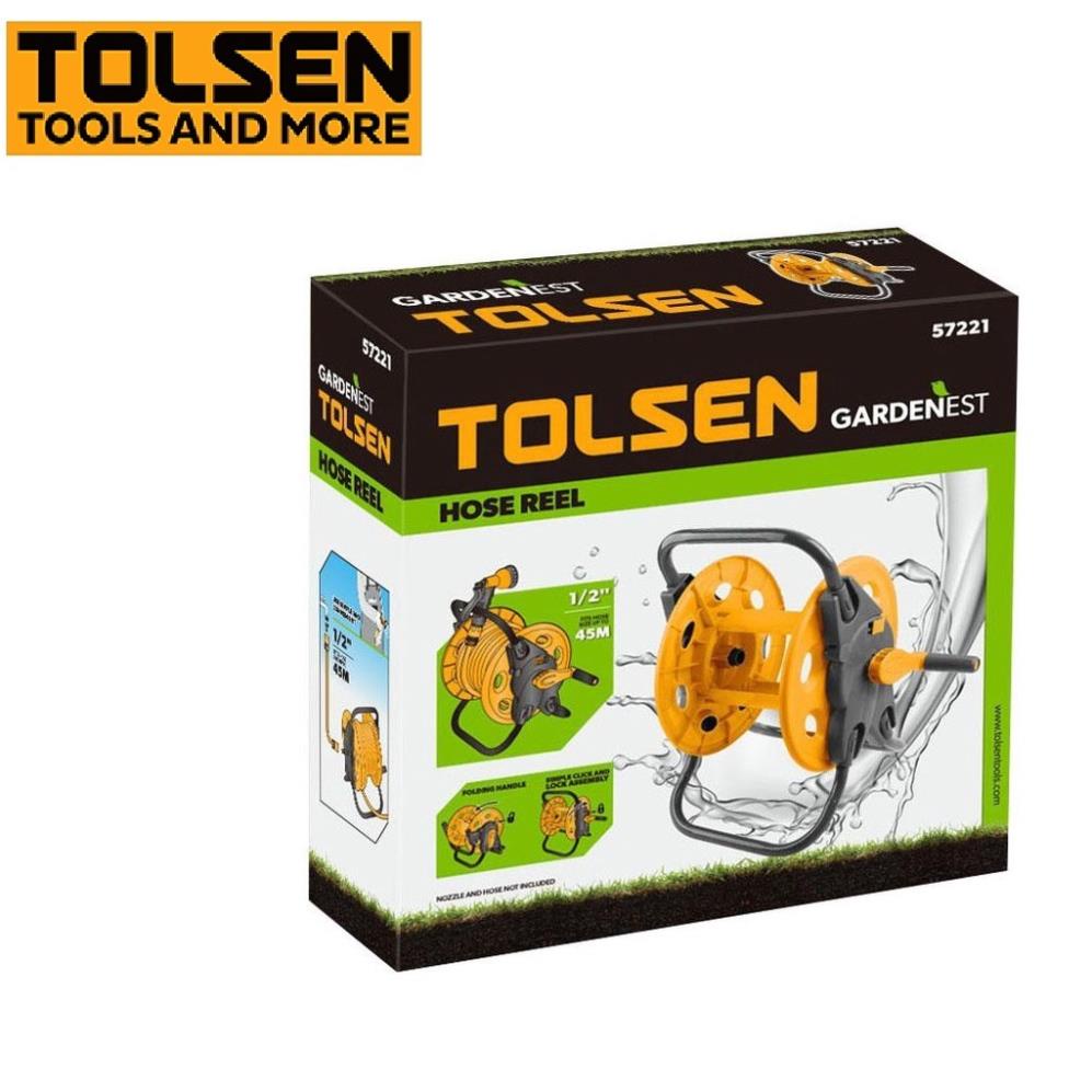 Khung Rulo dây ống nước cuộn vòi xịt tưới cây sân vườn - LionKing KR502 - LionKing KR503 -Tolsen 57221 (1/2 inch x 45m)