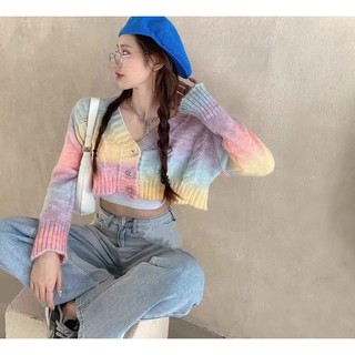 Áo len loang màu tay dài