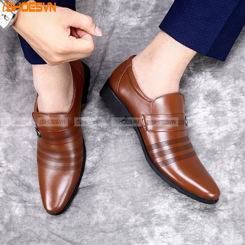 Giày da nam công sở ISHOESVN IS108 - Giày da bò thật
