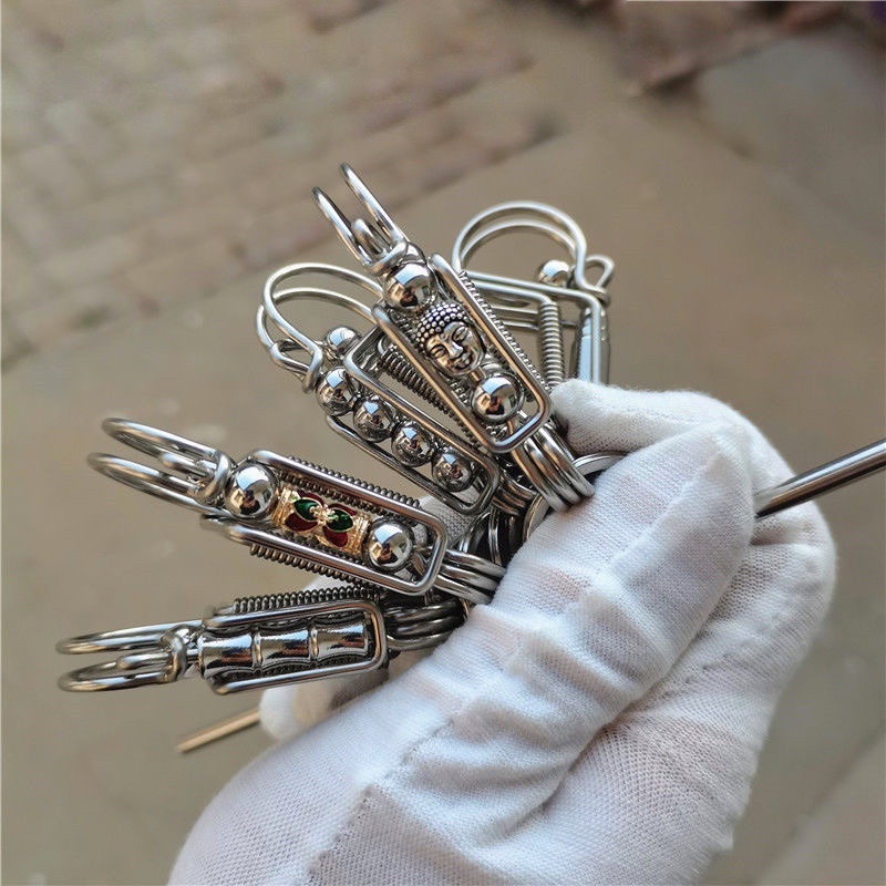 Móc khoá tittan gr5 cao cấp thiết kế bằng sợi titan 2 ly siêu cứng cáp độc lạ đồ chơi xe máy oto