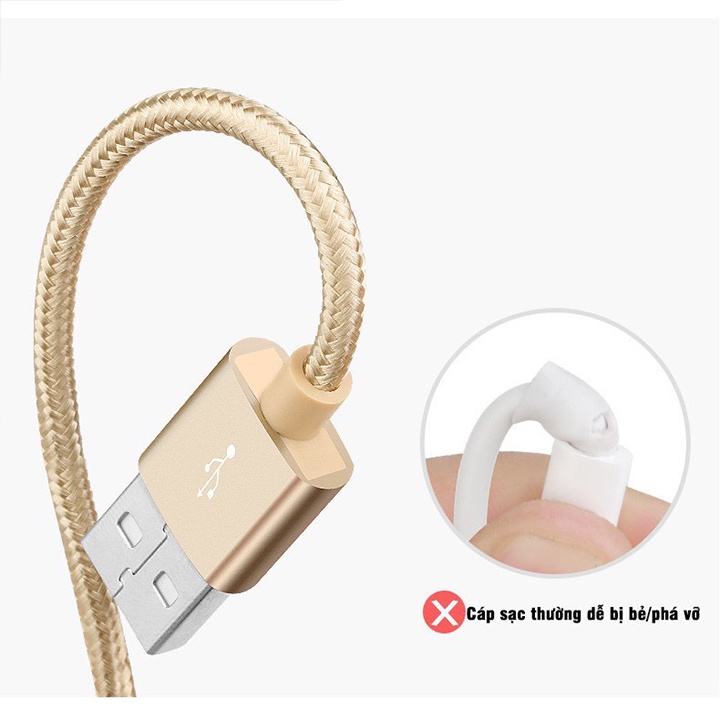 Dây cáp sạc cho IPdài 3 mét – dây dù cao cấp cho tai nghe bluetooth i12,pin dự phòngdây cáp sạc cho IPdài 3 mét