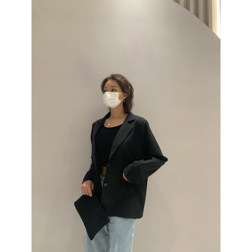 Basic Jacket - blazer đen dáng freestyle (Laciel official) | BigBuy360 - bigbuy360.vn