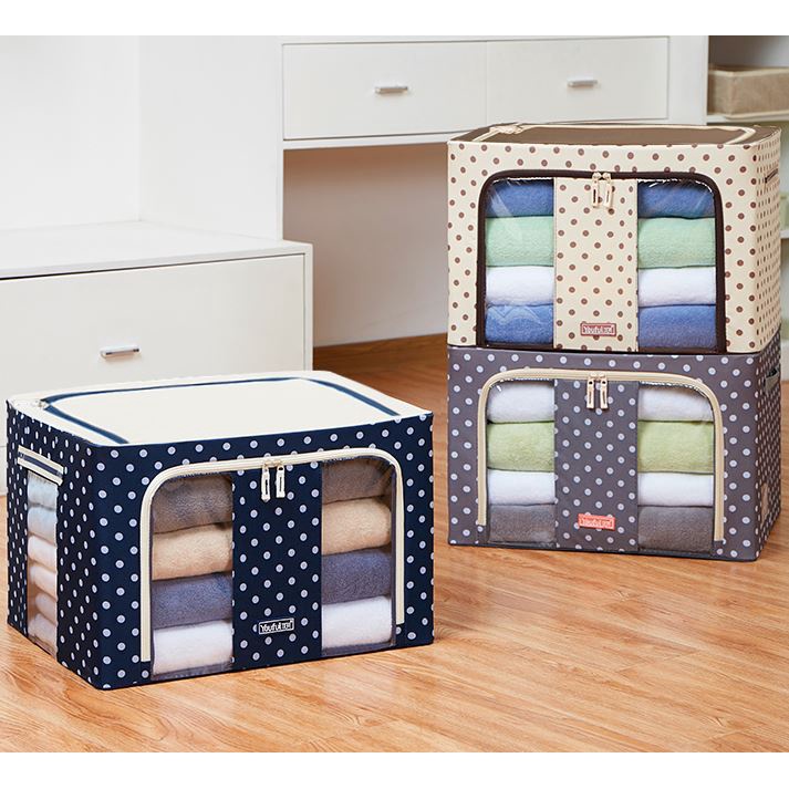 Hộp Đựng Quần Áo Chăn Màn Khung Thép Cao Cấp Loại To Tiện Lợi 66 Lit