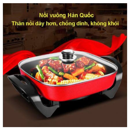 Nồi Lẩu Điện Vuông Lớn 30x30x9cm Thái Lan Logo Con Gà