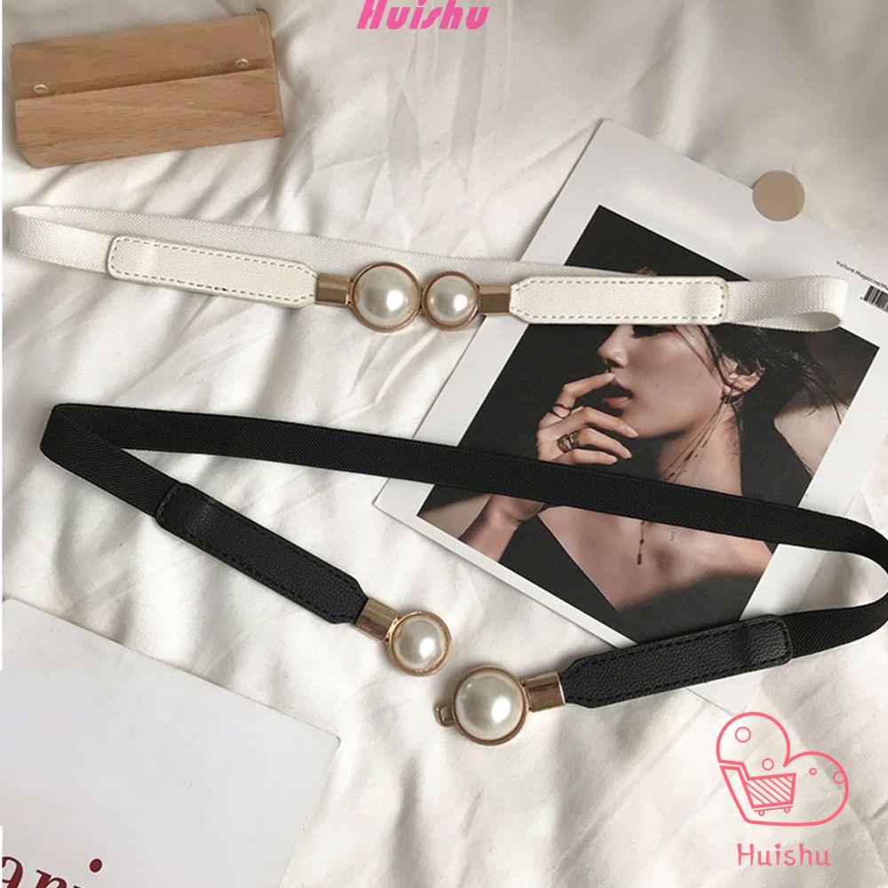1PC Fashion Elasticity Rhinestone Decoration Buckle All-Match Thin Waistband