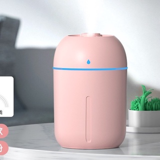 Máy Phun Sương Tạo Ẩm Khuếch Tán Tinh Dầu Mini Hình Giọt Nước Dung Tích 330ml Đèn Led Đổi Màu Trang Trí Phòng Ngủ