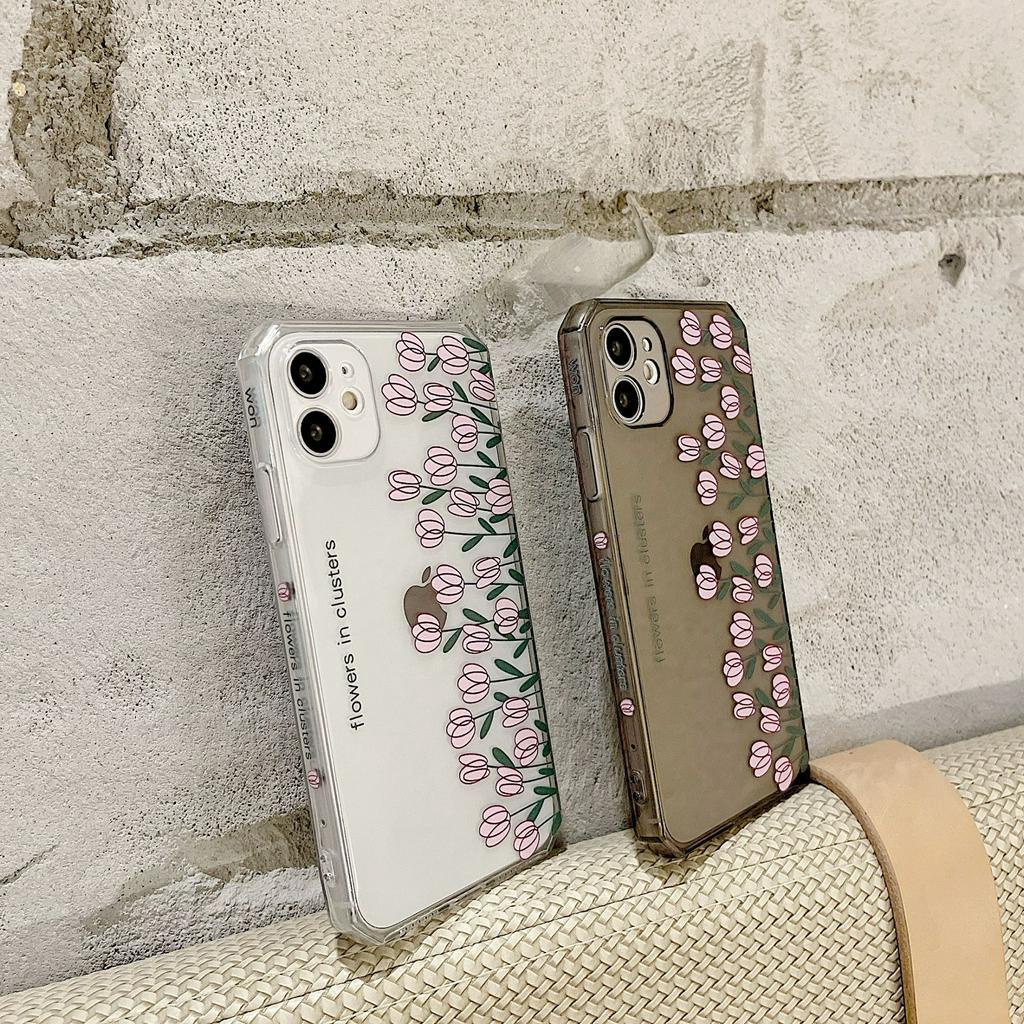 Ốp lưng iphone ốp Điện Thoại Trong Suốt In Họa Tiết Hoa Phong Cách Hàn Quốc Cho iphone 5/5s/6/6plus/6s/6splus/7/7plus/8/8Plus