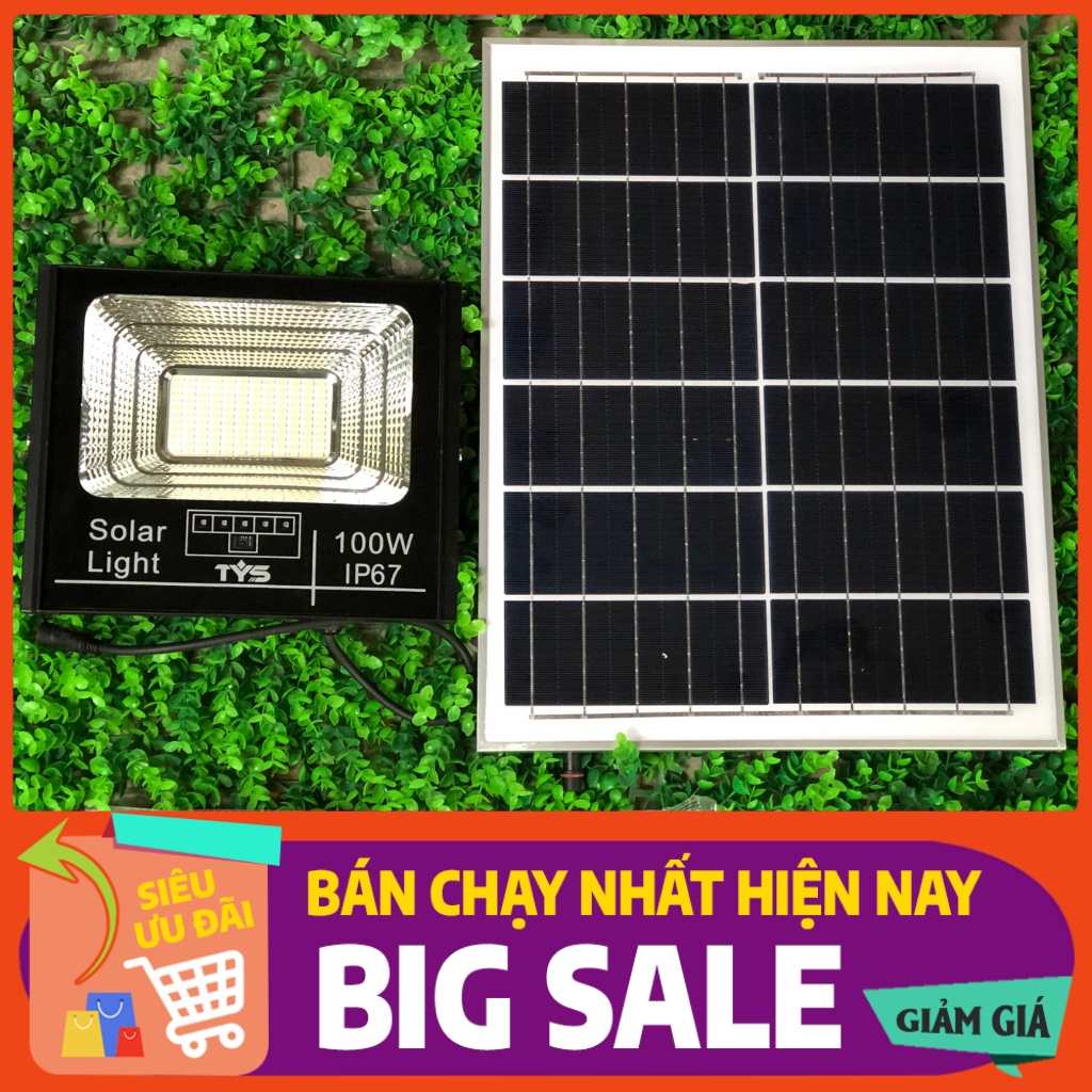 Đèn năng lượng mặt trời 100W báo pin TYS uy tín đi cùng với chất lượng