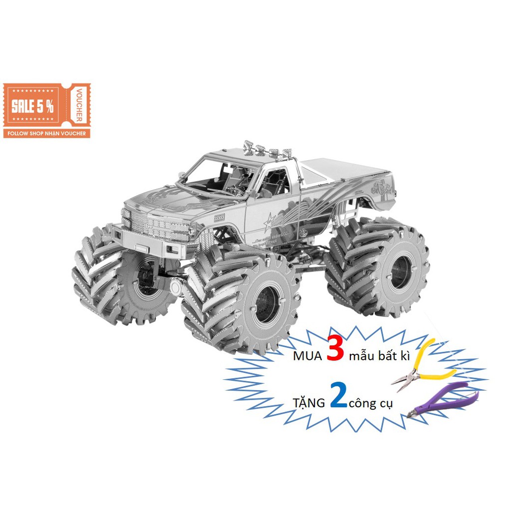 Mô Hình Lắp Ráp 3d Xe Đua Monster Truck