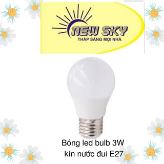 Bóng led bulb 3W kín nước đui E27 trang trí ngoài trời ánh sáng trắng và vàng
