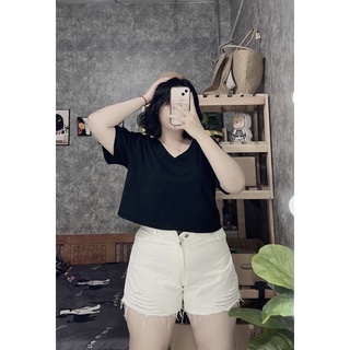 Áo thun croptop cổ tim 65-90kg