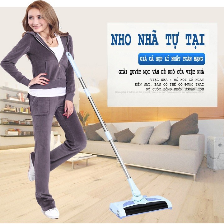 Chổi lau nhà hút bụi thông minh- chổi quét nhà sạc điện