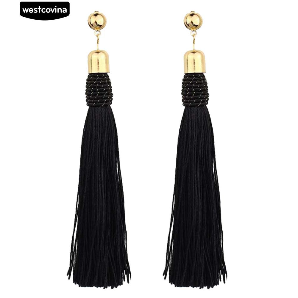 Đôi bông tai phối tua rua màu thời trang cho nữ