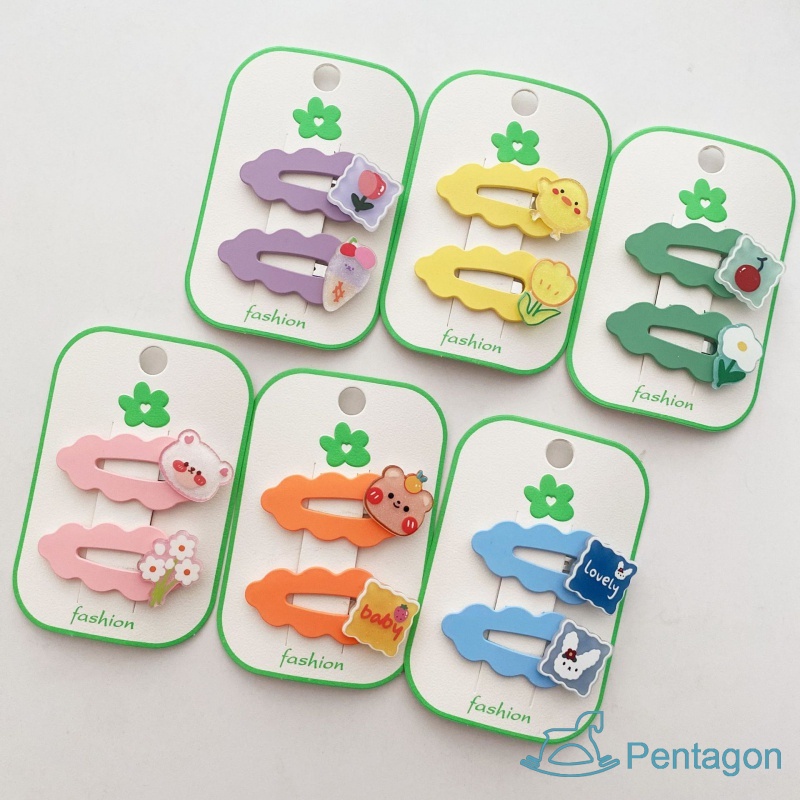 Set 2 Kẹp Tóc Nhựa Họa Tiết Đám Mây Dễ Thương Cho Bé Gái