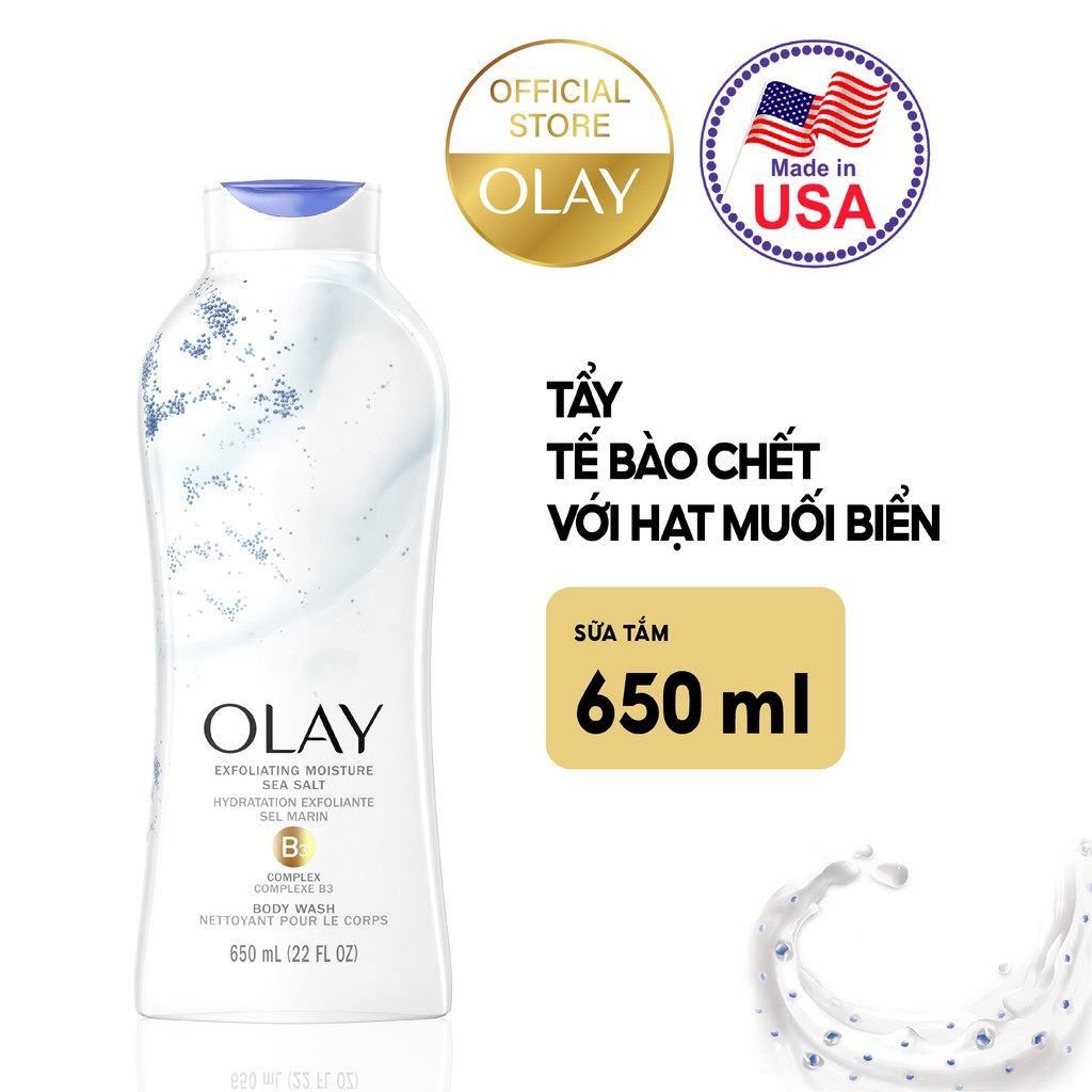 Sữa Tắm Olay Daily Exfoliating With Sea Salts 650ml