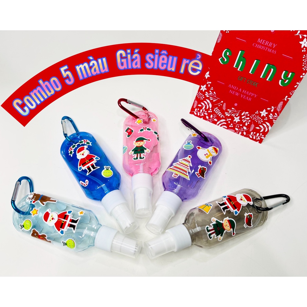 Combo 5 bình xịt bầu dục 50ml tặng kèm sticker và móc treo tiện dụng