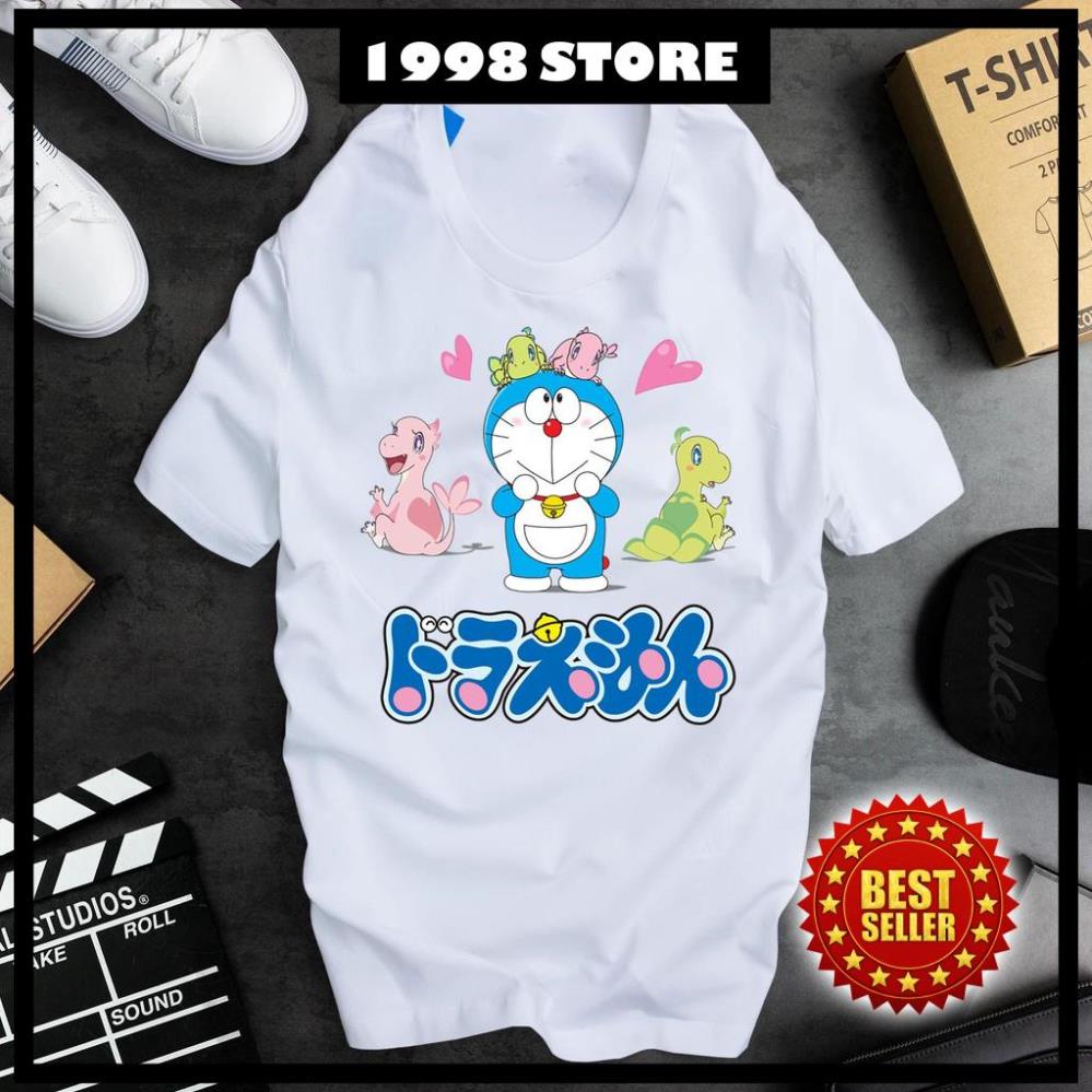 ÁO THUN TAY LỠ HOẠT HÌNH DORAEMON IN HÌNH HOẠT HÌNH CUTE CÓ SIZE TRẺ EM CHO NGƯỜI ẤY - 061414