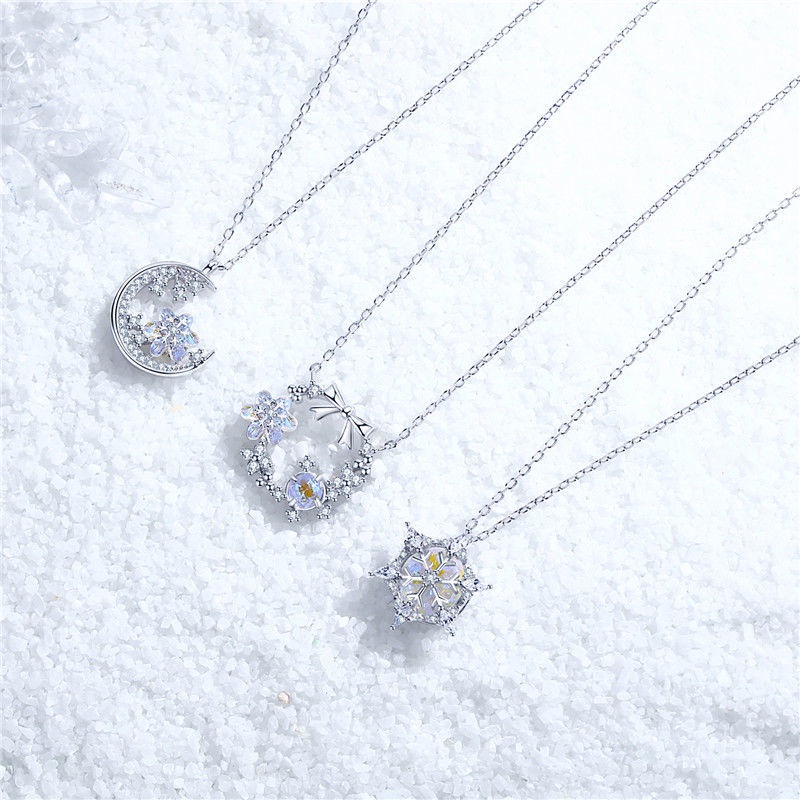 Vòng cổ Hợp Kim Mặt Hình Bông Tuyết Đính Đá Sang Trọng Cho Nữ