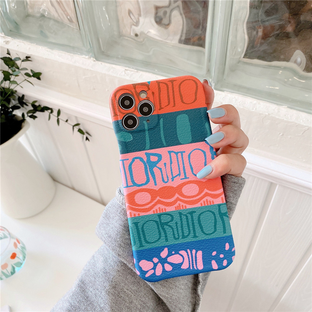 Ốp điện thoại giả da thời trang bảo vệ toàn camera cho IPhone 12pro max 12mini 11 Pro Max XS Max XR SE 2020 7 8 Plus | BigBuy360 - bigbuy360.vn