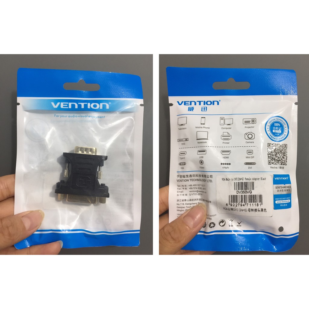 Đầu chuyển DVI(24+5) - VGA thương hiệu Vention