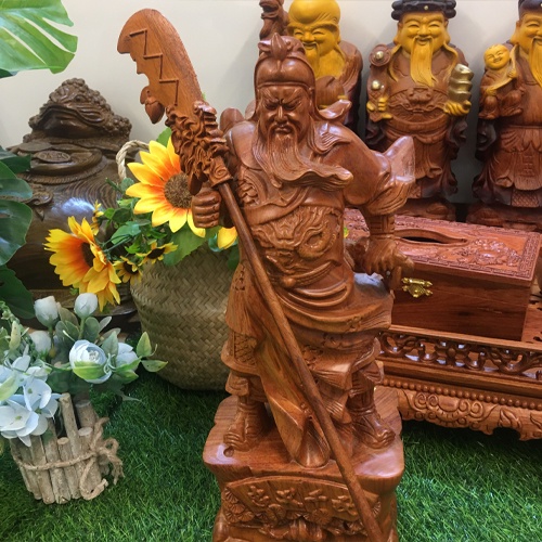 Tượng Quan Công Cao 40cm Gỗ Hương