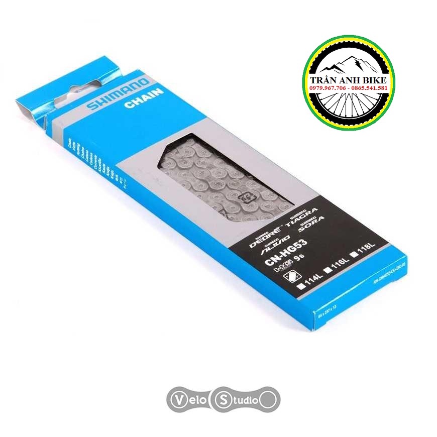 XÍCH SÊN XE ĐẠP SHIMANO CN-HG53 9 SPEED – HÀNG CHÍNH HÃNG