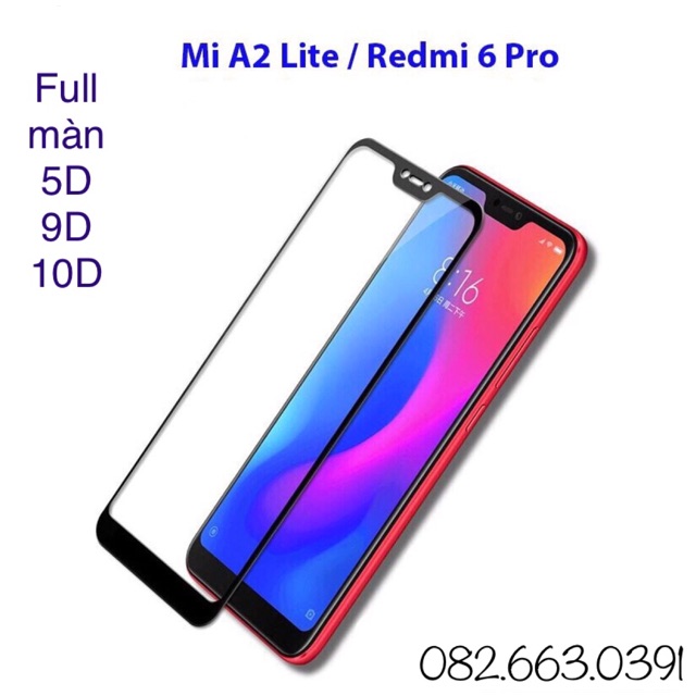 Kính cường lực xiaomi a2 lite / redmi 6 pro