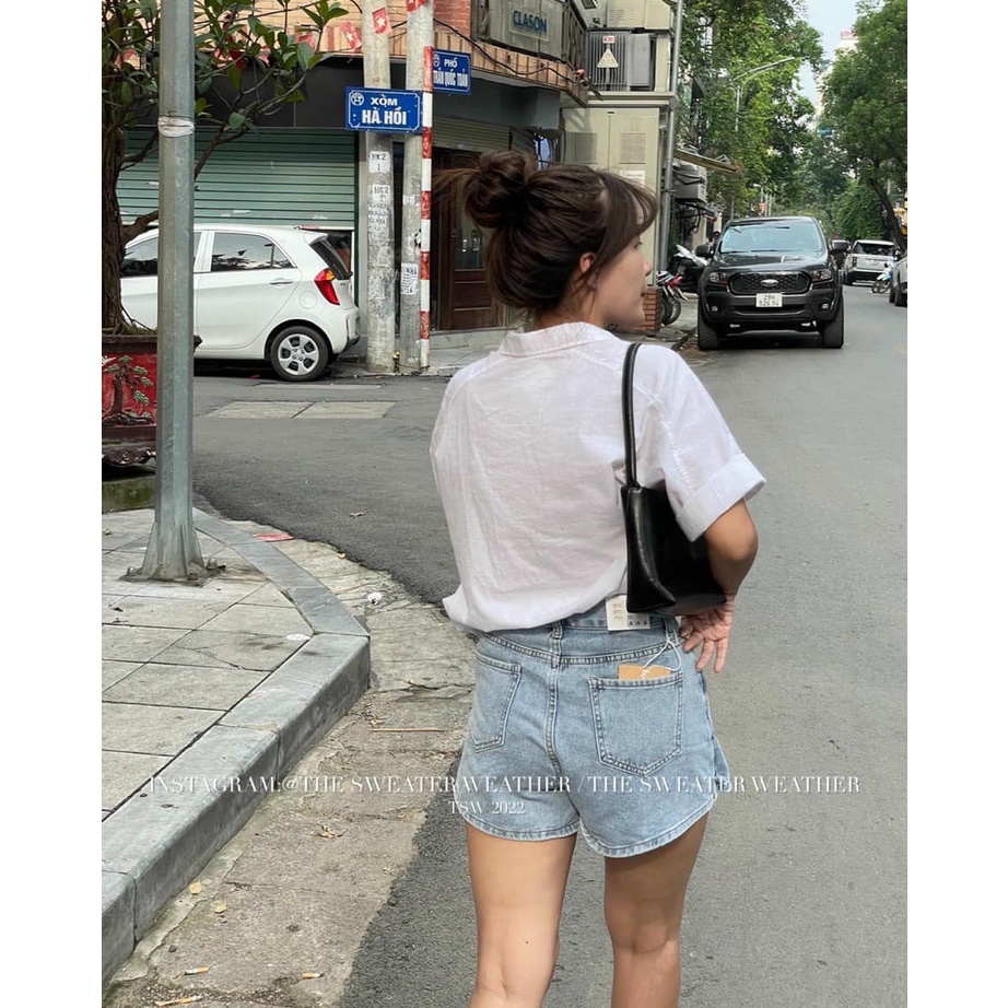 Áo sơ mi thô tay dơ.i mới