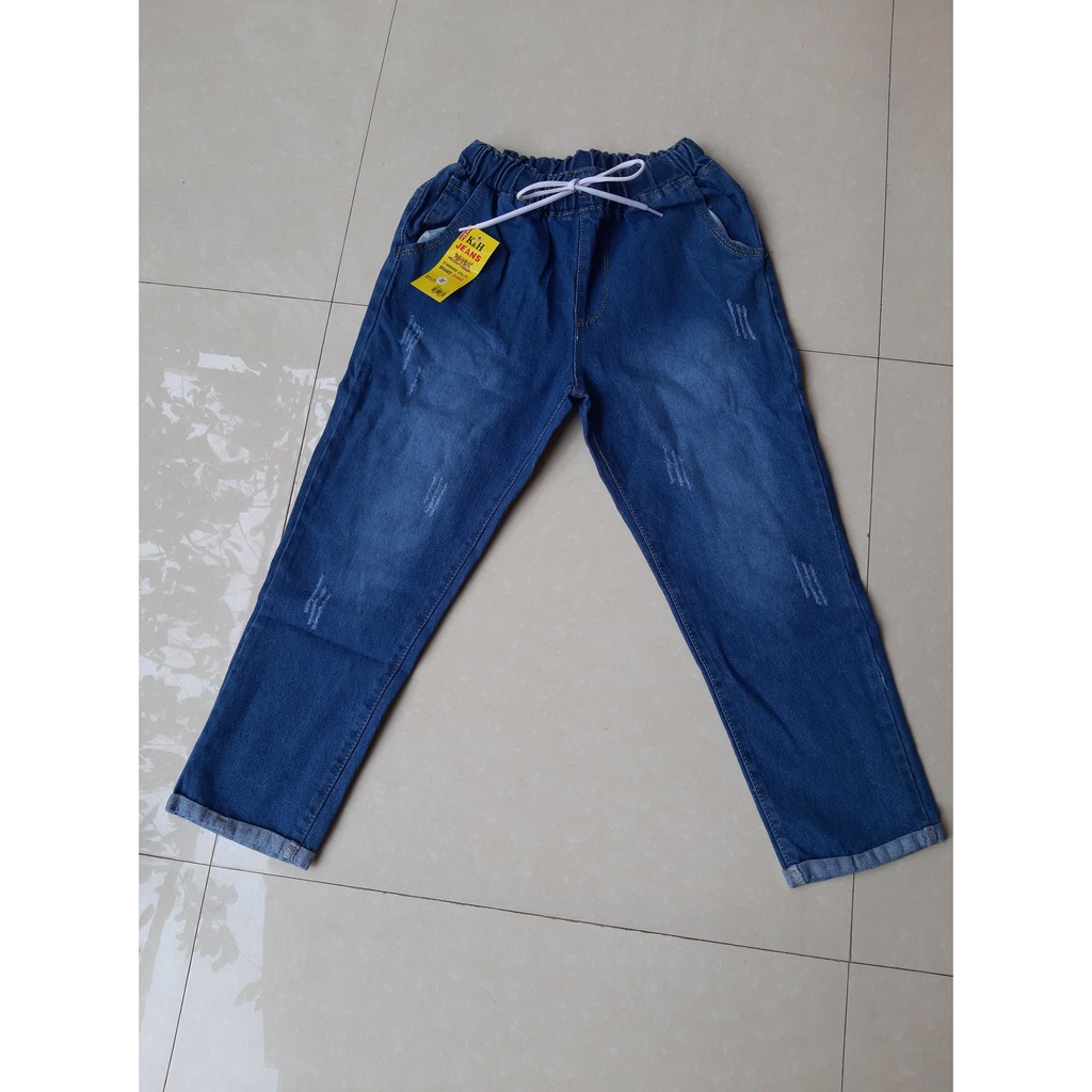 QUẦN BAGGY JEAN LƯNG THUN CÀO NHẸ CAO CẤP  SHOP PHƯƠNG CHÂU