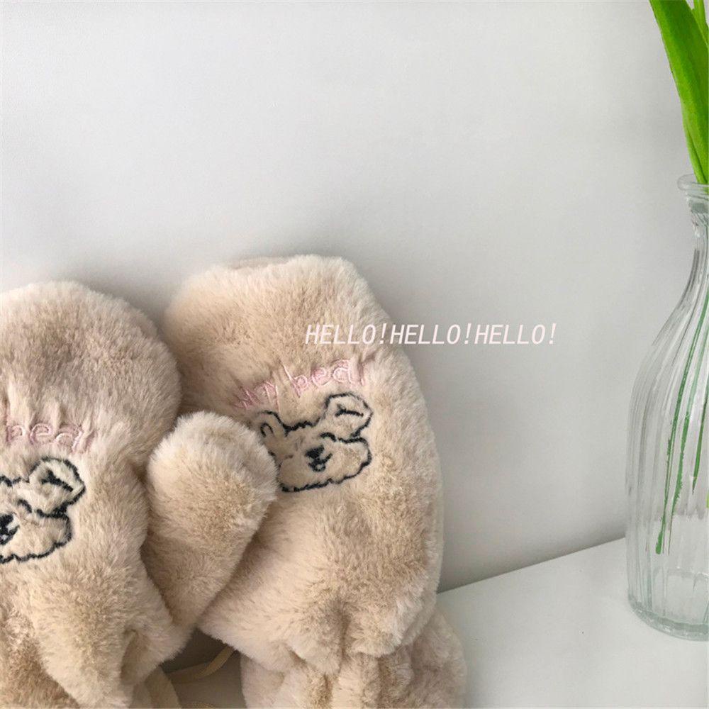 1 Đôi Găng Tay Mùa Đông Không Ngón Phong Cách Hàn Quốc Cho Nữ