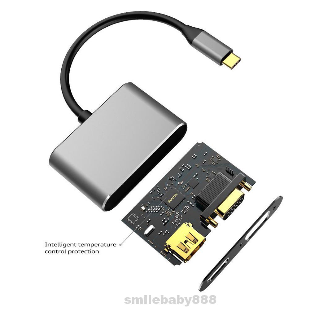 Bộ chuyển đổi USB 3.1 type-C sang HDMI VGA truyền dữ liệu cho máy tính