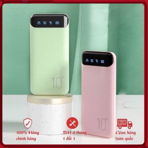 Sạc Dự Phòng mini 10000mah WK DESIGN WP161 chính hãng sạc nhanh 2.1A 2 cổng sạc thuận tiện - BAOVY