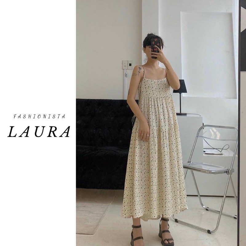 Đầm hai dây hoa nhí Laura Boutique - đầm dáng maxi siêu siêu cute