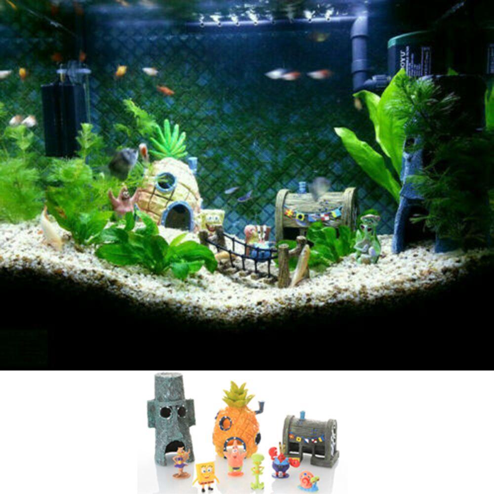 Set 1 Hoặc 6 Phụ Kiện Trang Trí Hồ Cá Họa Tiết Hoạt Hình Tỉ Lệ 1 / 6