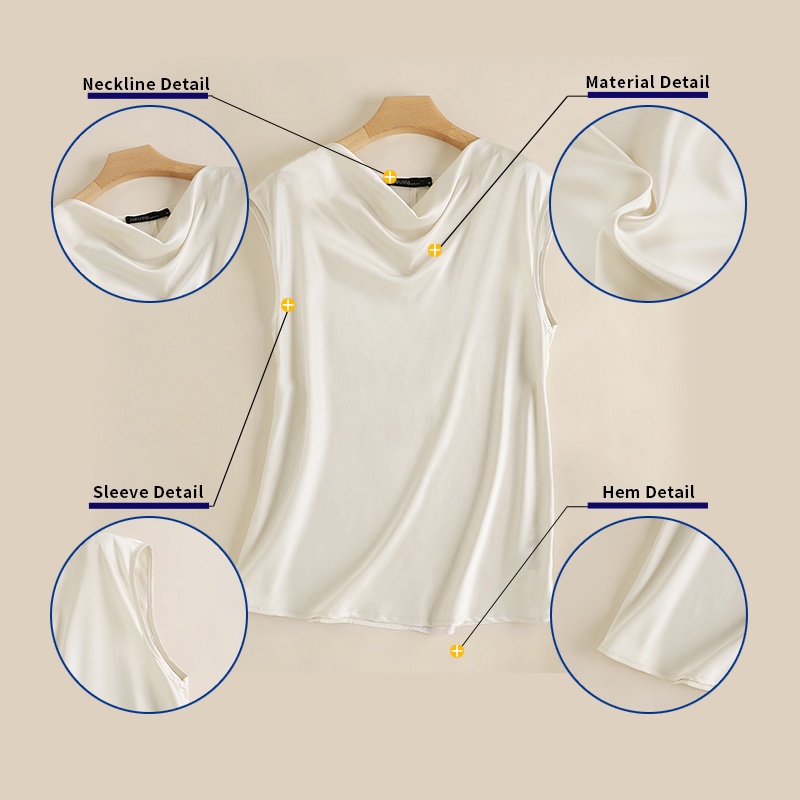 Zanzea Áo Kiểu Vải Satin Không Tay Dáng Rộng Thời Trang Công Sở Cho Bạn Gái