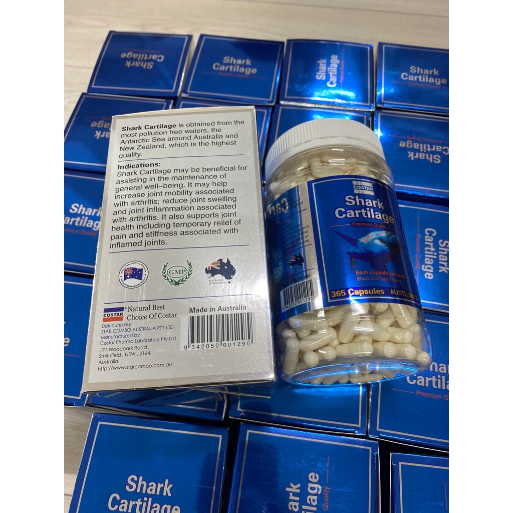Viên uống sụn vi cá mập Costar Shark Cartilage Lọ 365 viên 750mg - EDS Hàng Mỹ tăng cường miễn dịch