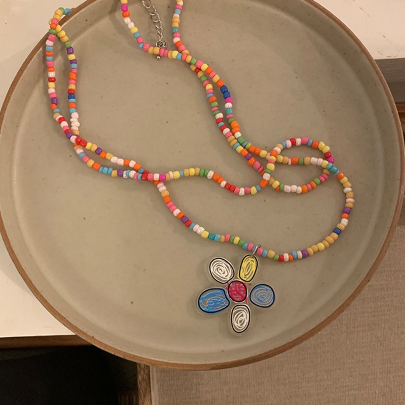 Vòng cổ Chuỗi Hạt Nhiều Màu Phong Cách Harajuku Ngọt Ngào